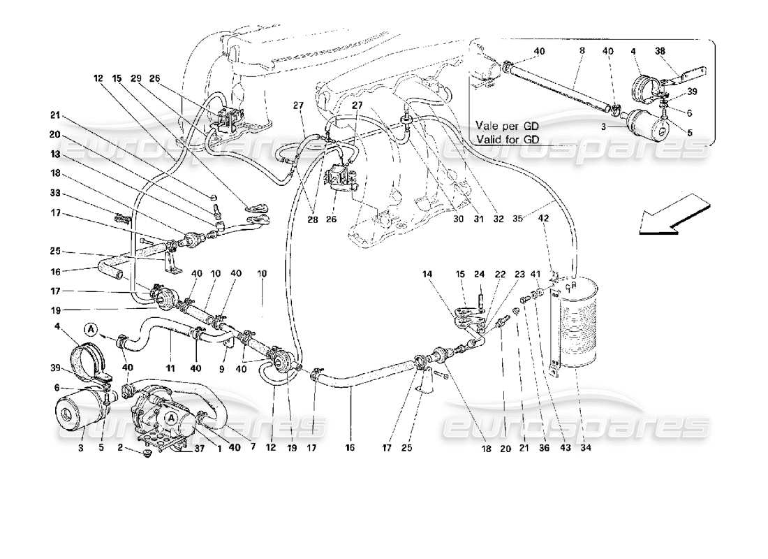 a part diagram from the ferrari 512 parts catalogue