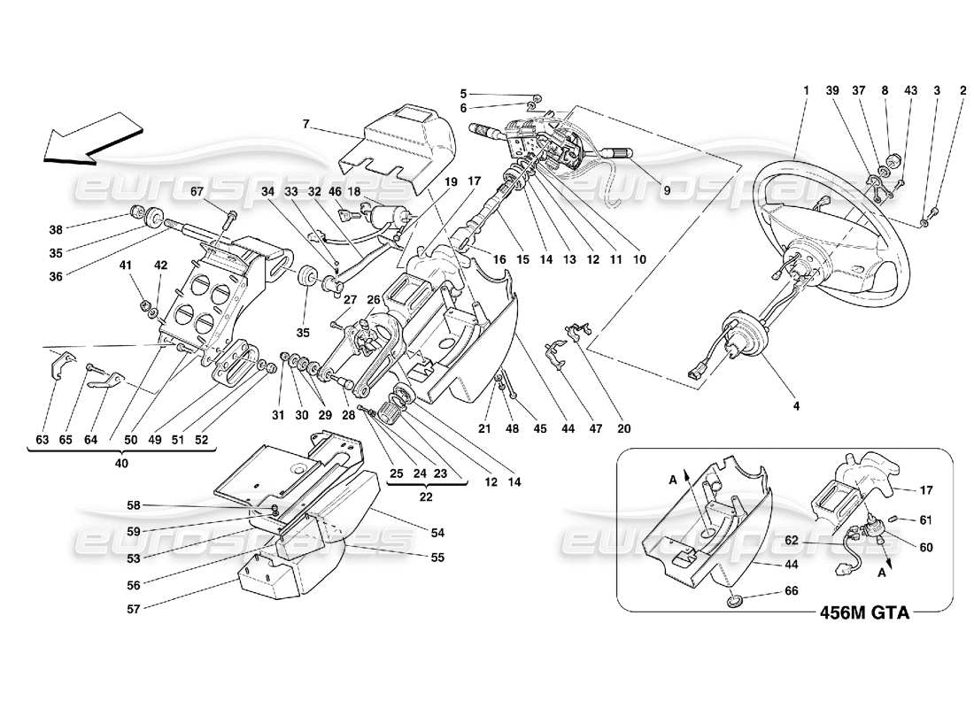 a part diagram from the ferrari 456 m gt/m gta parts catalogue