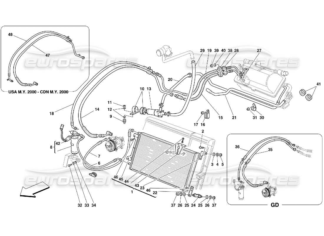 a part diagram from the ferrari 456 m gt/m gta parts catalogue