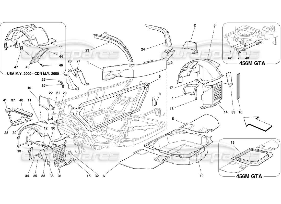 a part diagram from the ferrari 456 parts catalogue