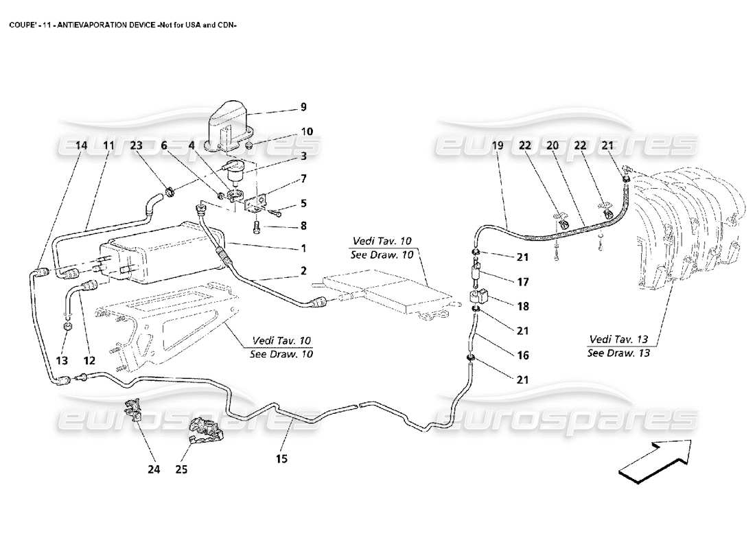 a part diagram from the maserati 4200 parts catalogue