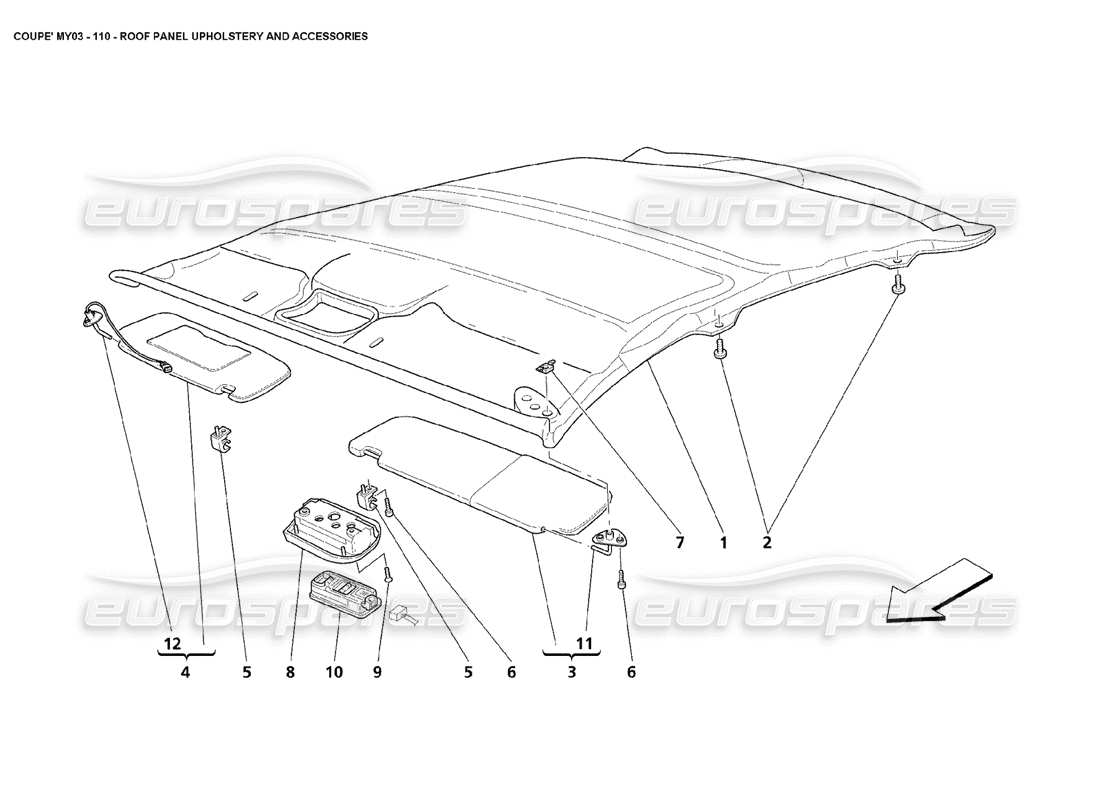 a part diagram from the maserati 4200 parts catalogue