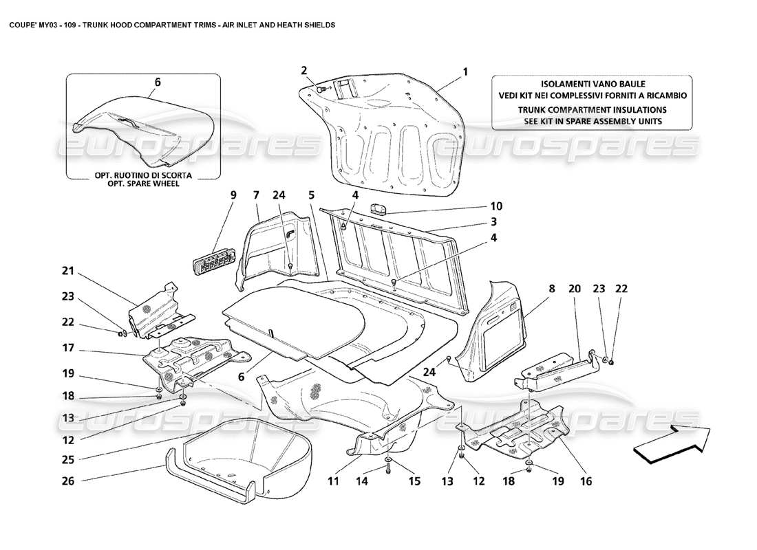 a part diagram from the maserati 4200 coupe (2003) parts catalogue