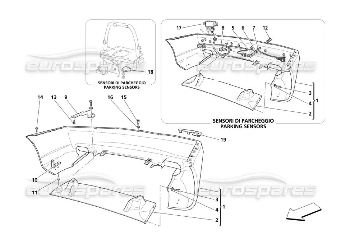a part diagram from the maserati 4200 parts catalogue