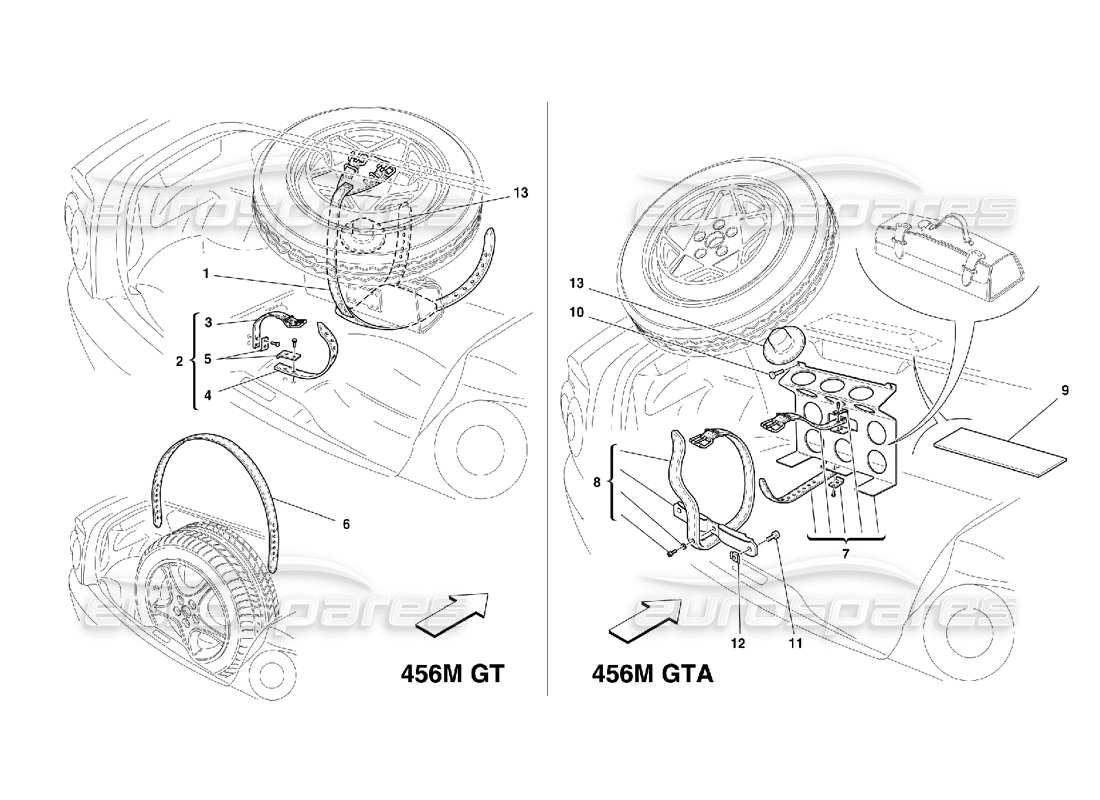 a part diagram from the ferrari 456 parts catalogue