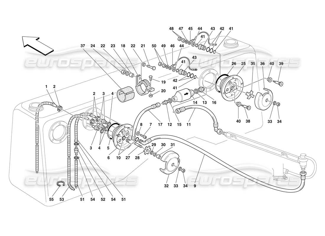 a part diagram from the ferrari f50 parts catalogue