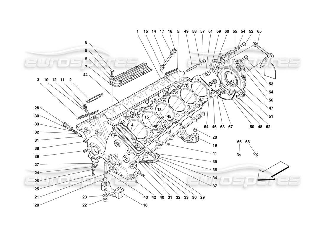 VIEW PARTS DIAGRAMS FROM THE FERRARI F50 PARTS CATALOGUE a part diagram from the ferrari f50 parts catalogue