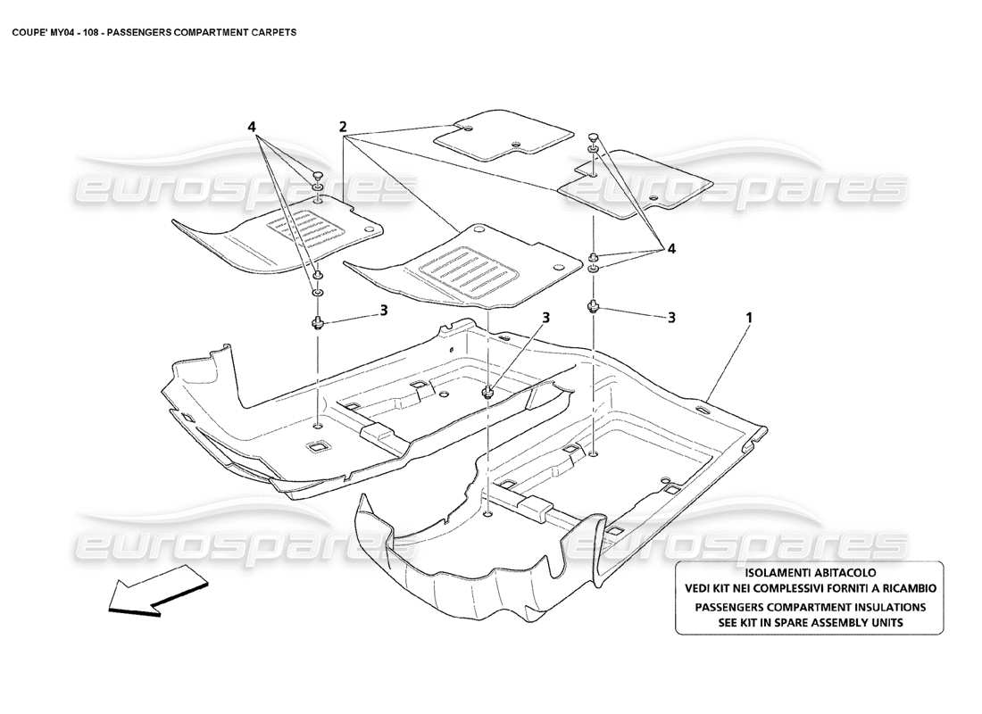 a part diagram from the maserati 4200 coupe (2004) parts catalogue