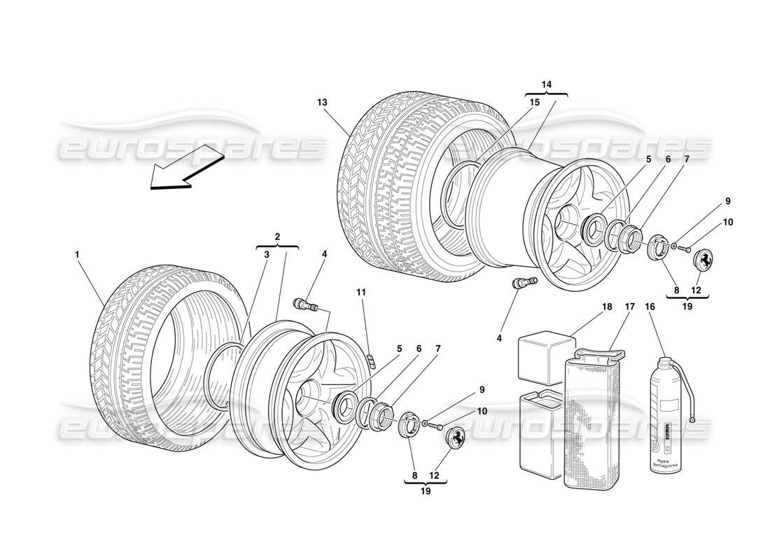 a part diagram from the ferrari f50 parts catalogue