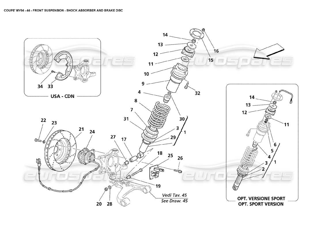 a part diagram from the Maserati 4200 Coupe (2004) parts catalogue