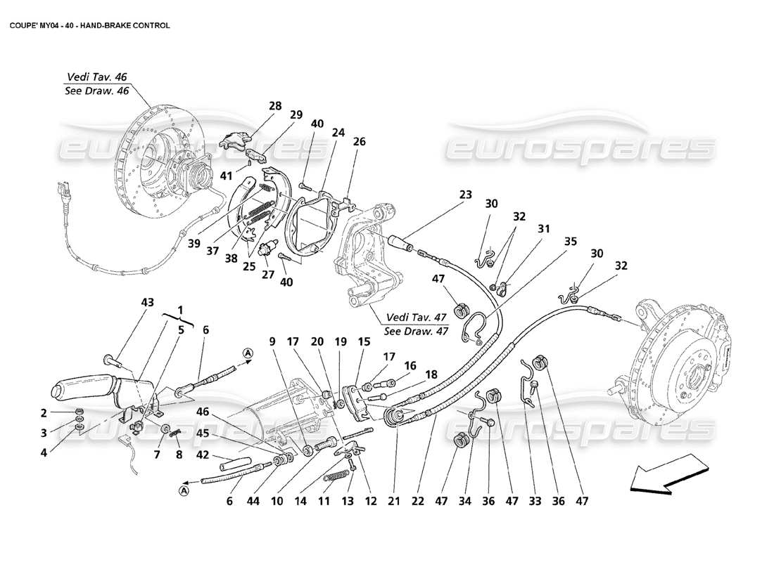 a part diagram from the maserati 4200 parts catalogue