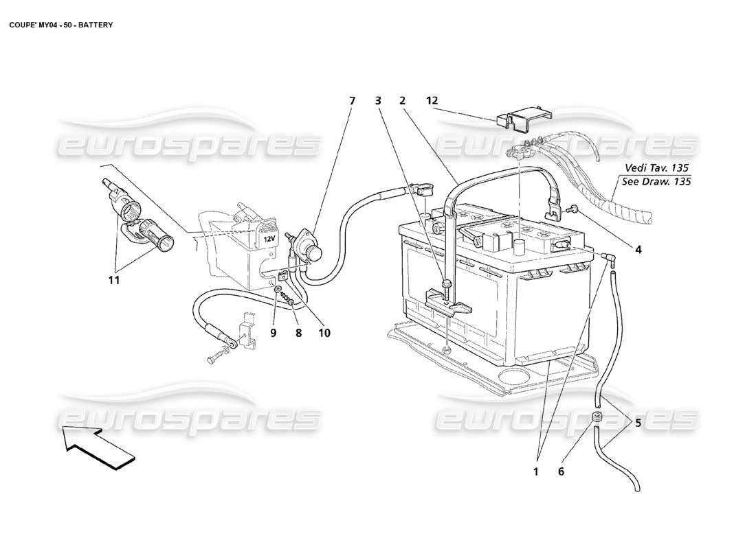 a part diagram from the maserati 4200 coupe (2004) parts catalogue