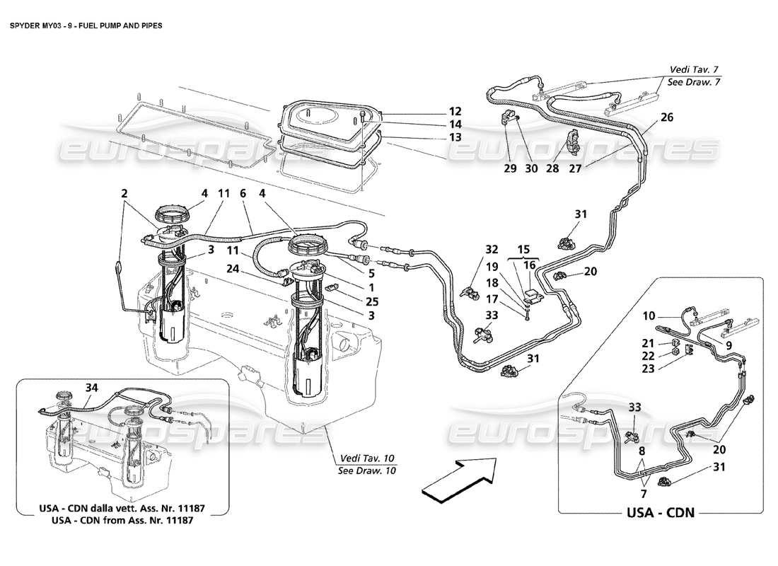a part diagram from the Maserati 4200 Spyder (2003) parts catalogue