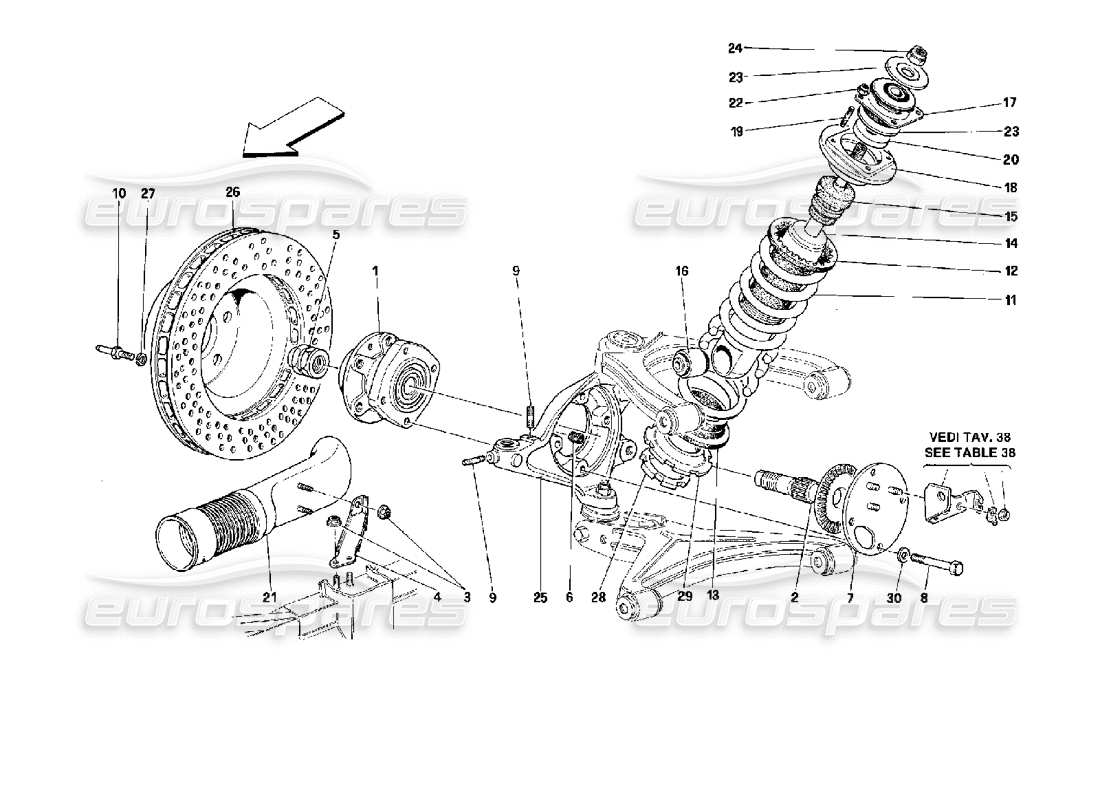 a part diagram from the ferrari 512 m parts catalogue