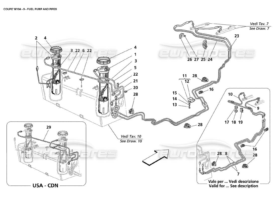 a part diagram from the maserati 4200 coupe (2004) parts catalogue