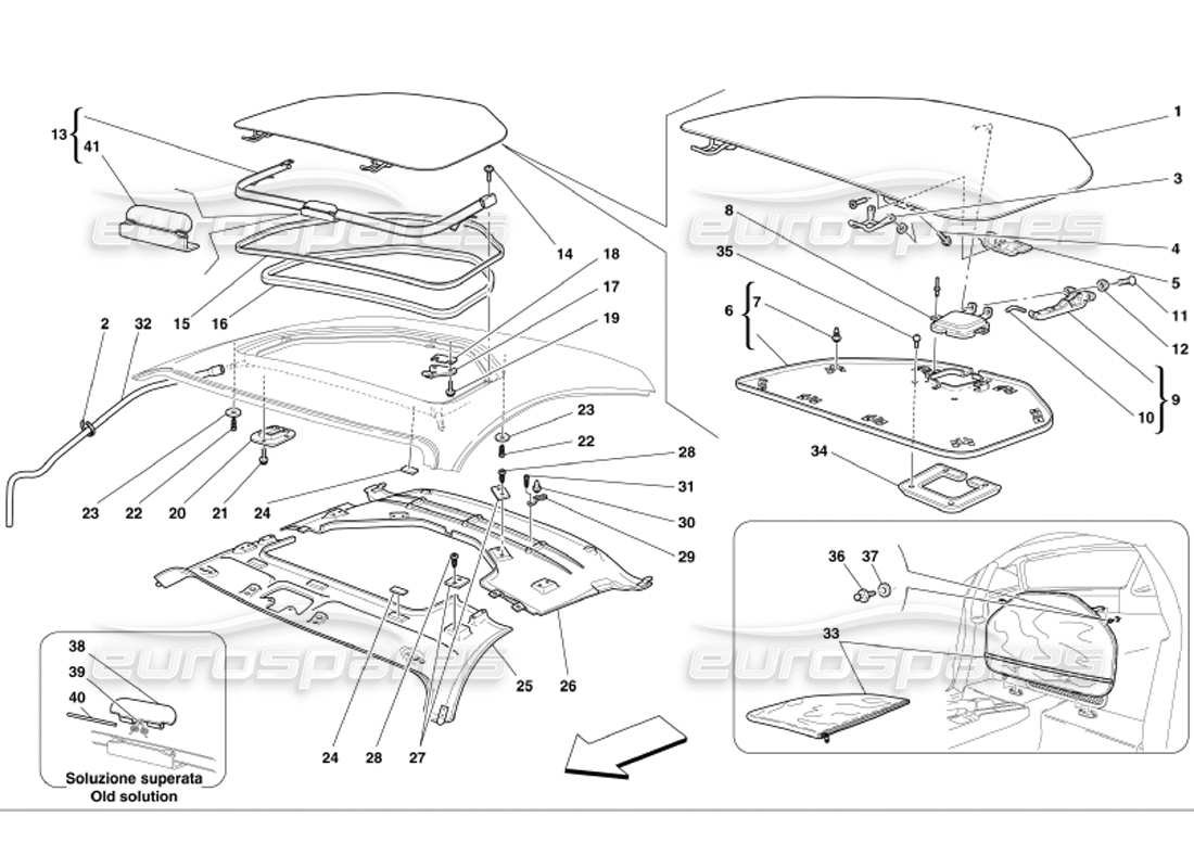 VIEW PARTS DIAGRAMS FROM THE FERRARI 360 PARTS CATALOGUE a part diagram from the ferrari 360 parts catalogue