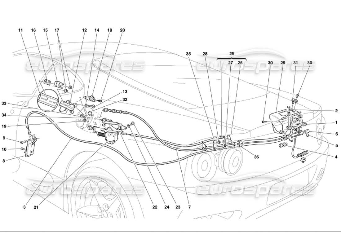 a part diagram from the ferrari 360 parts catalogue