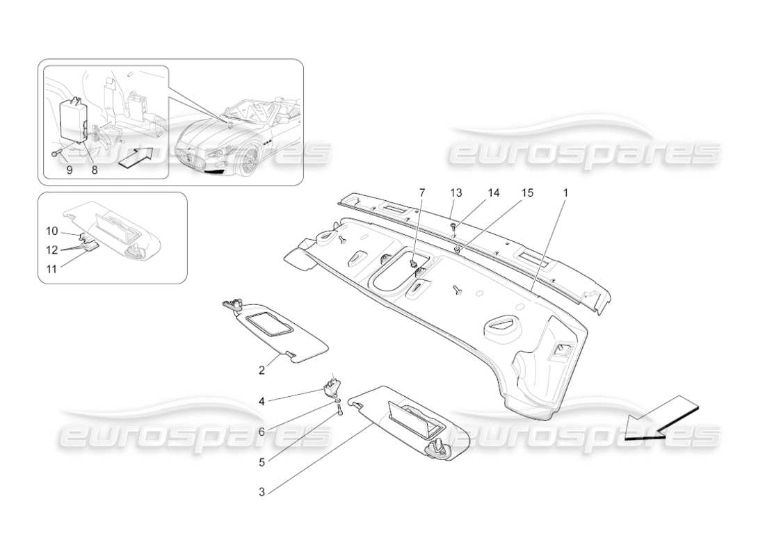 a part diagram from the maserati grancabrio parts catalogue