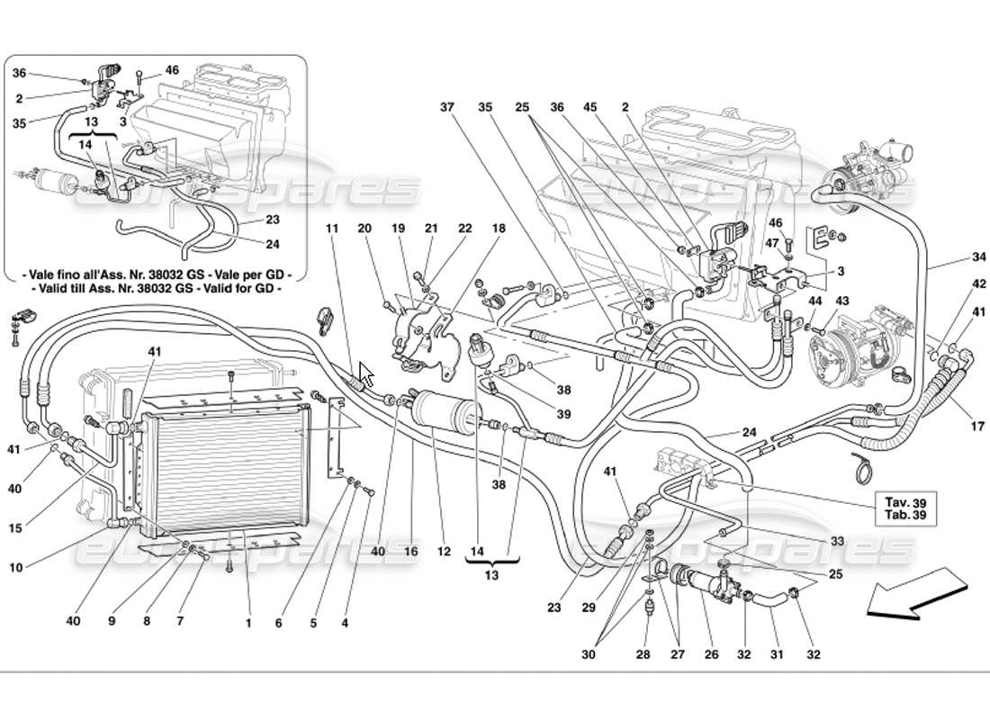 a part diagram from the ferrari 360 parts catalogue
