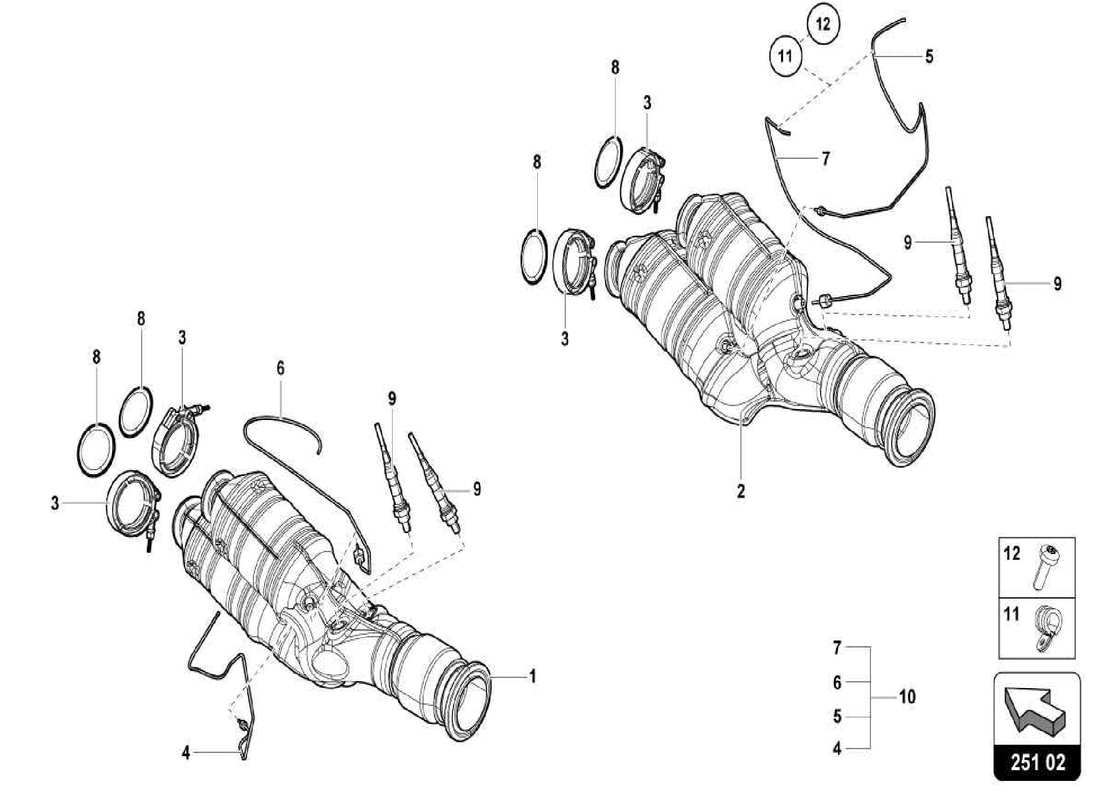 a part diagram from the lamborghini centenario parts catalogue