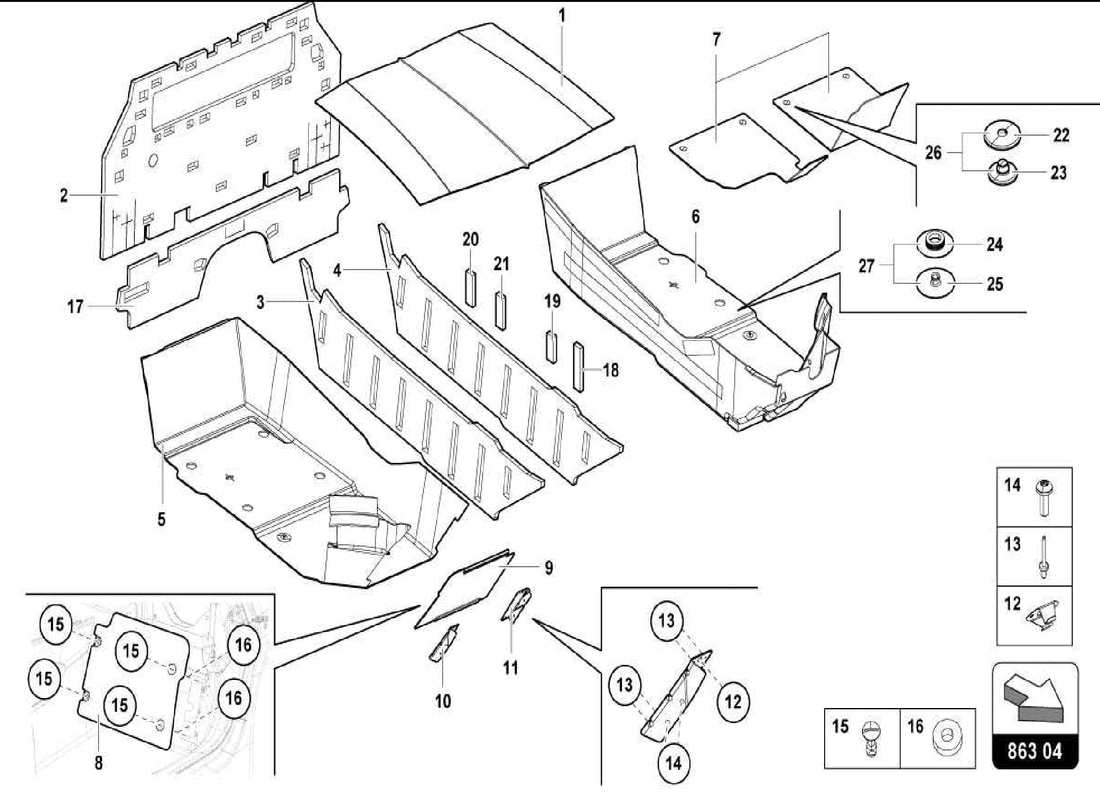 a part diagram from the lamborghini centenario parts catalogue