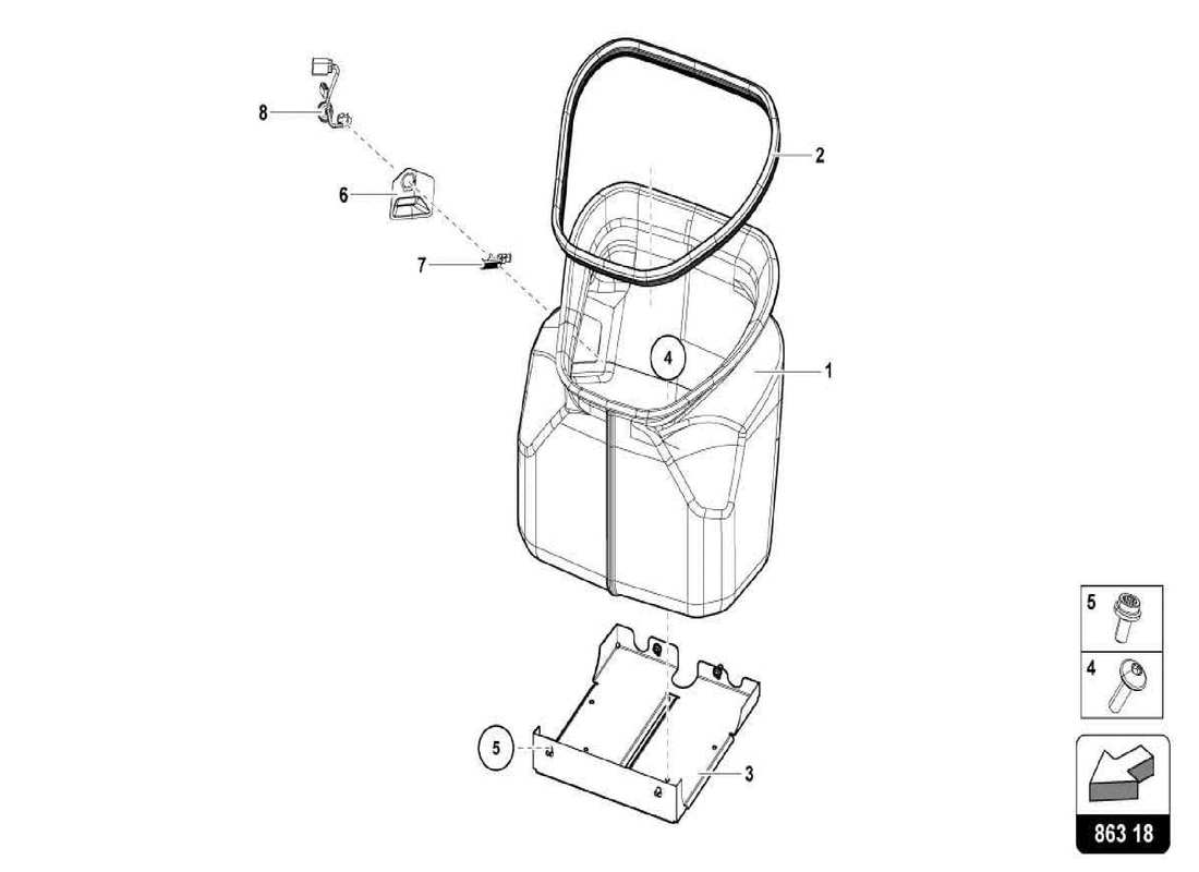 a part diagram from the lamborghini centenario parts catalogue