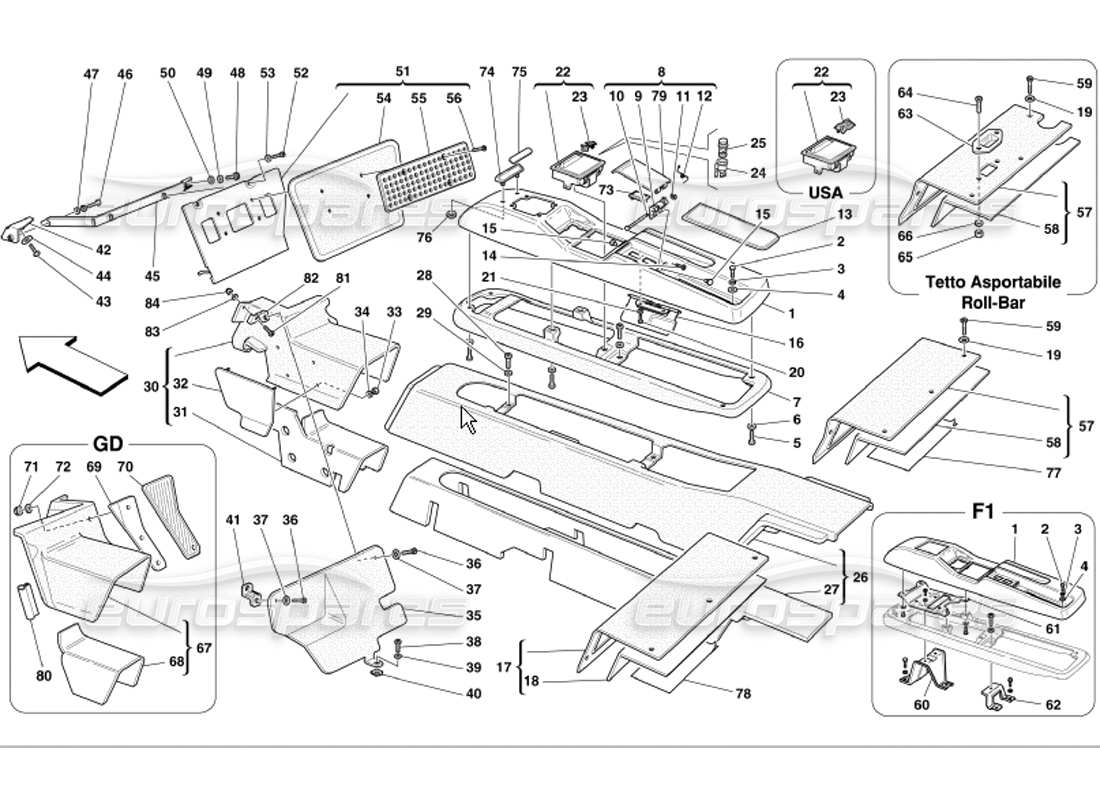 a part diagram from the ferrari 360 parts catalogue