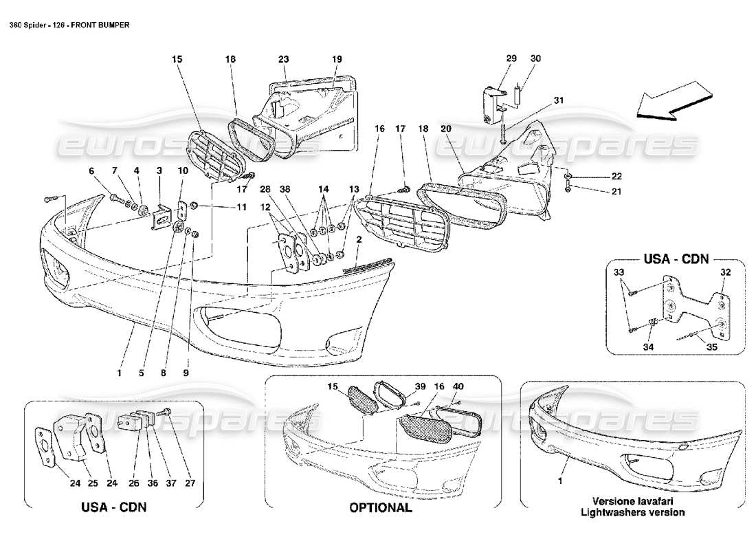 a part diagram from the ferrari 360 parts catalogue