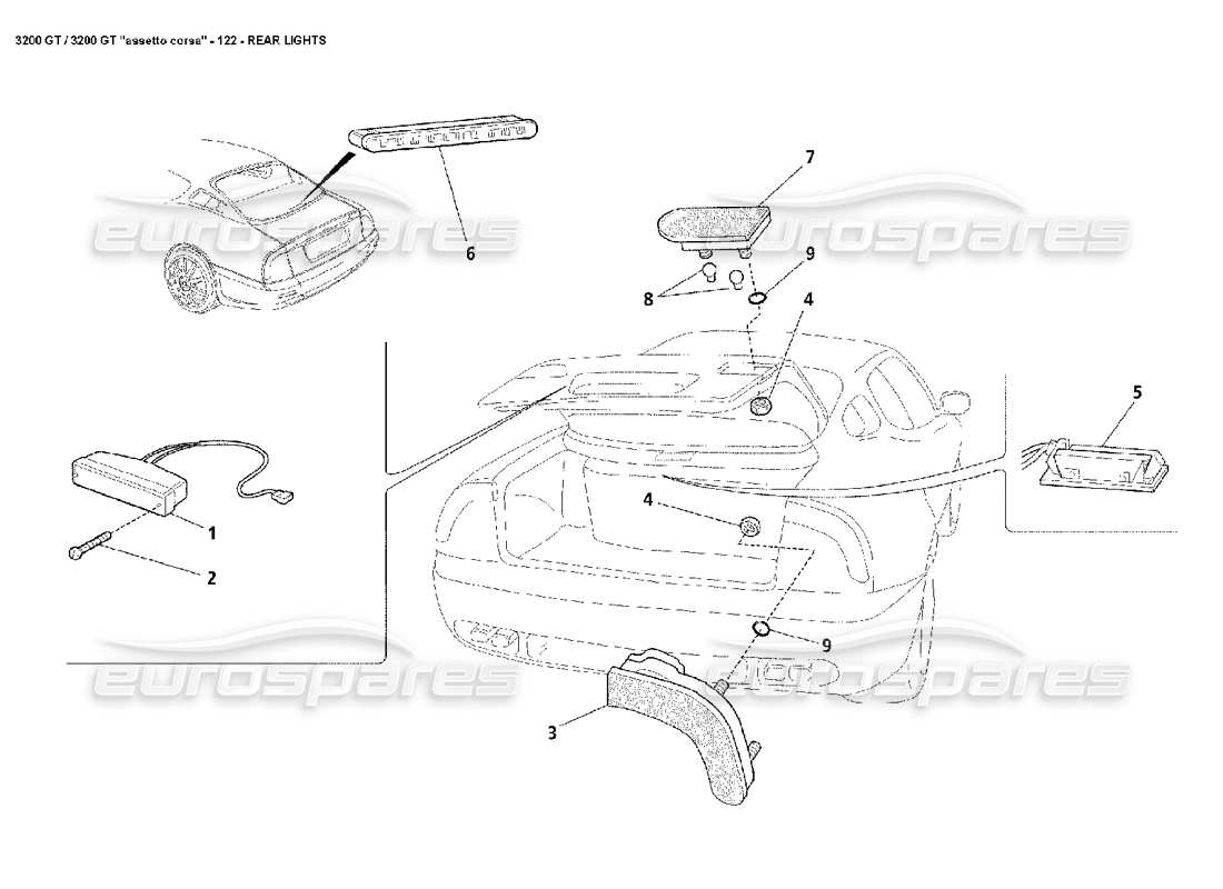 a part diagram from the maserati 3200 parts catalogue
