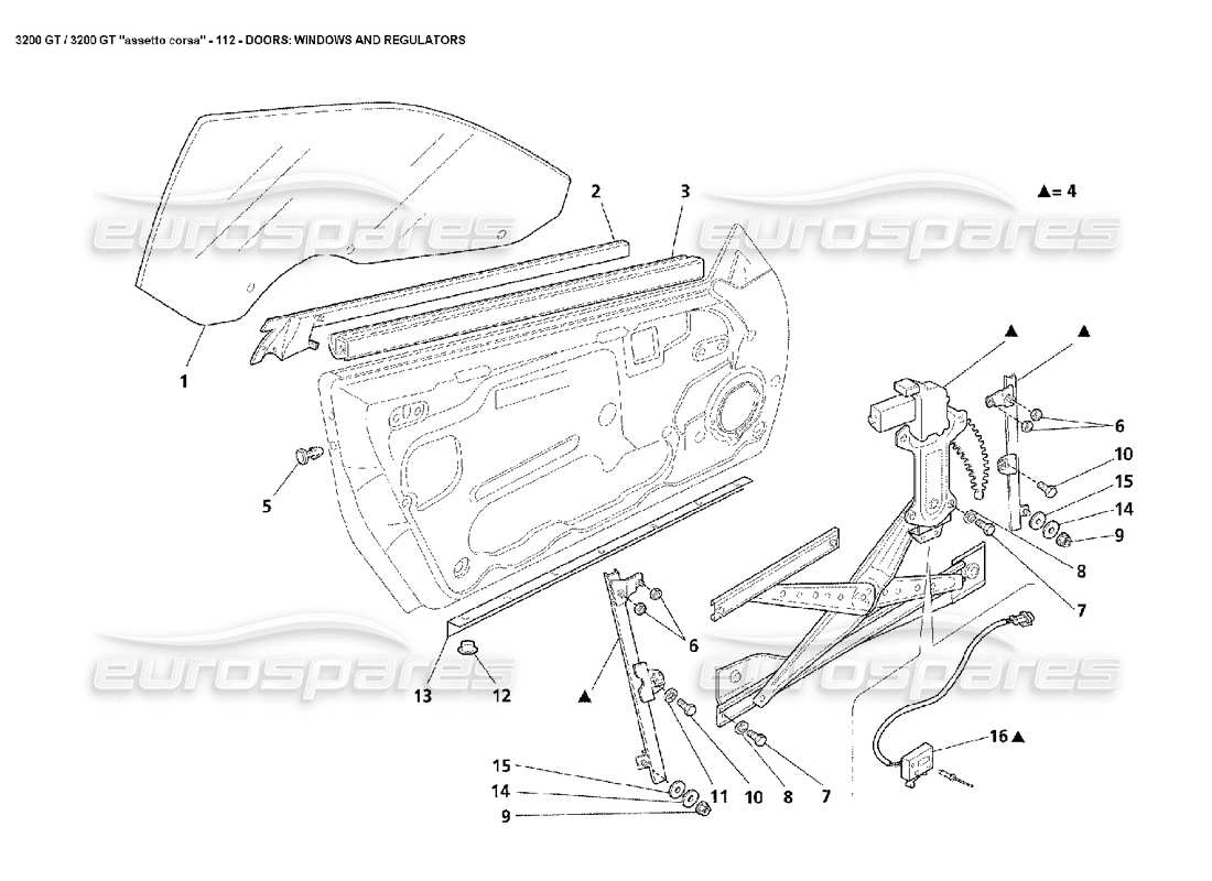 a part diagram from the Maserati 3200 GT/GTA/Assetto Corsa parts catalogue