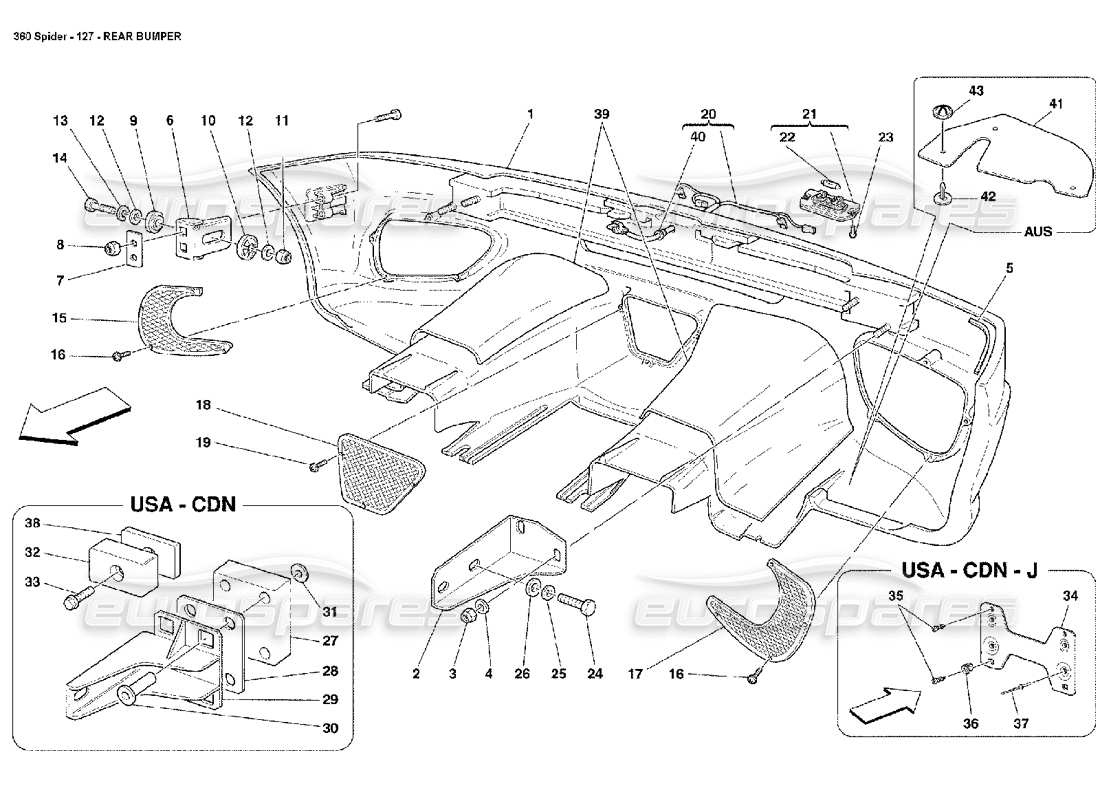 VIEW PARTS DIAGRAMS FROM THE FERRARI 360 PARTS CATALOGUE a part diagram from the ferrari 360 parts catalogue