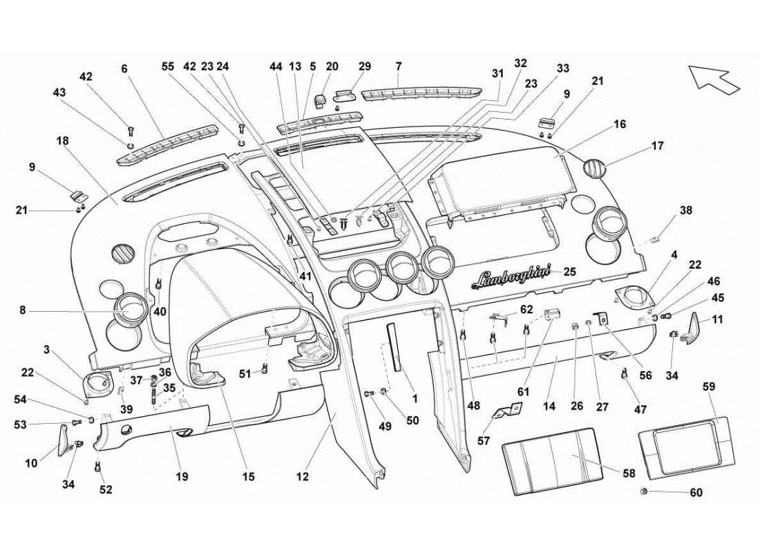 a part diagram from the Lamborghini Gallardo STS II SC parts catalogue