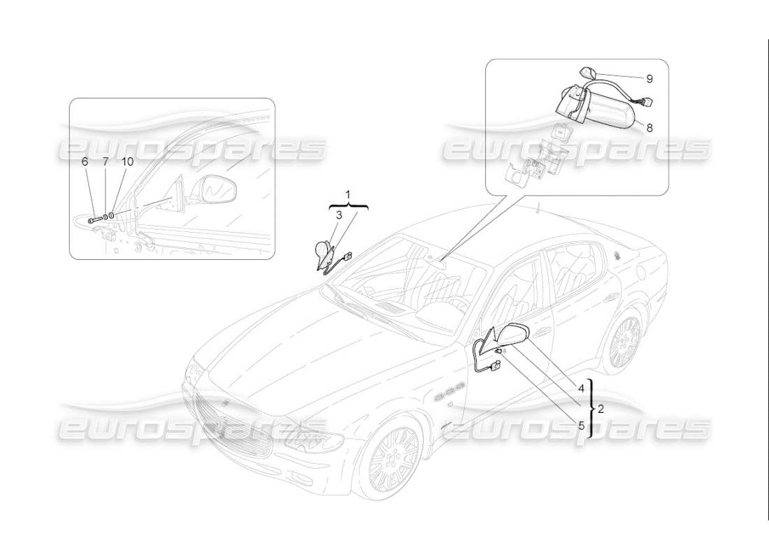 a part diagram from the maserati qtp. (2009) 4.7 auto parts catalogue