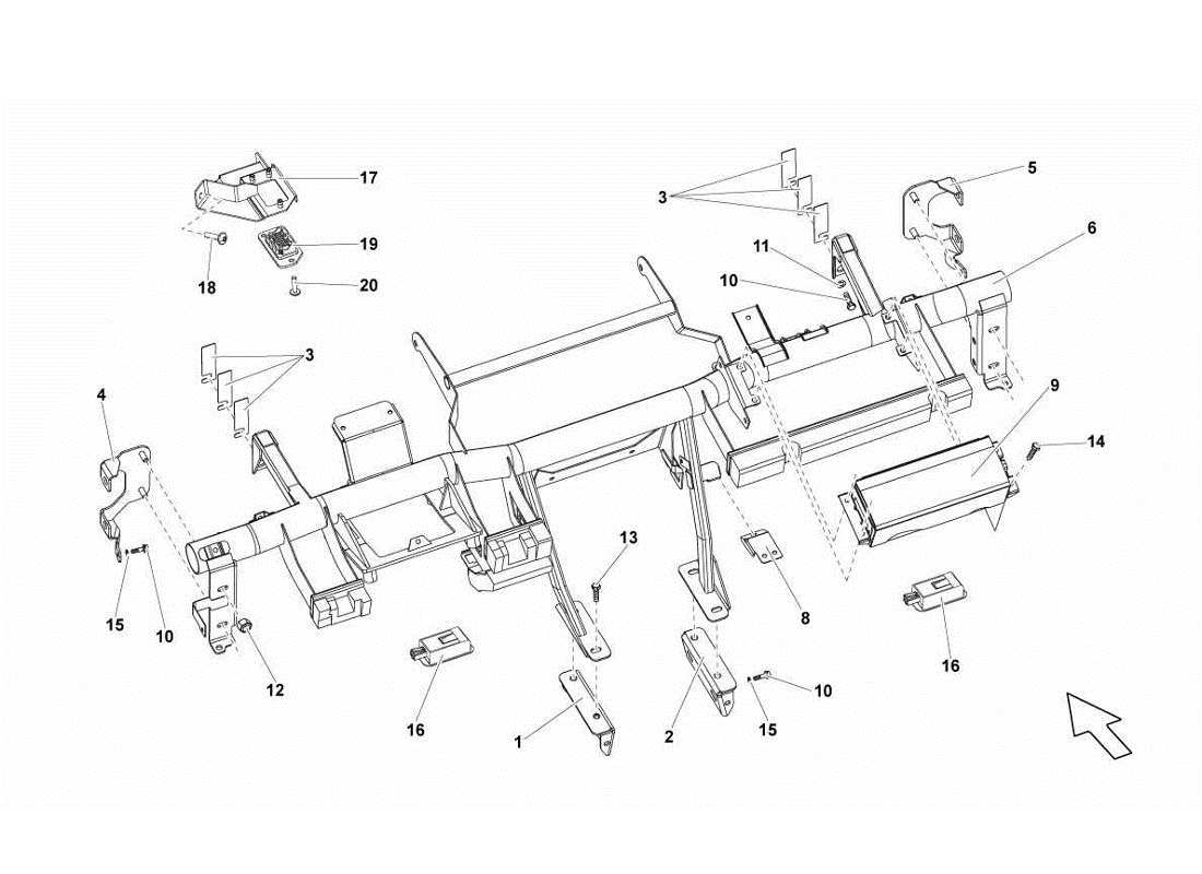 a part diagram from the Lamborghini Gallardo LP560-4s update parts catalogue