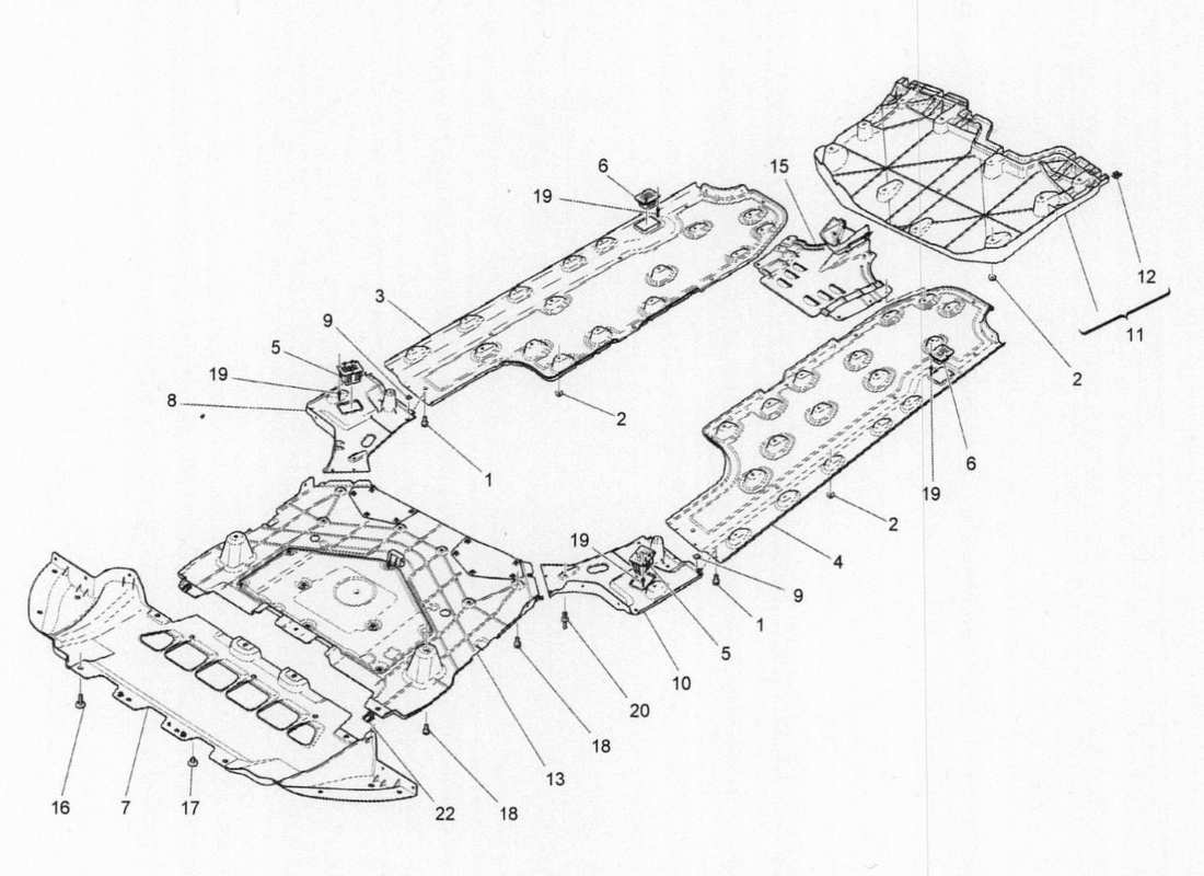 a part diagram from the maserati quattroporte m156 (2014 onwards) parts catalogue