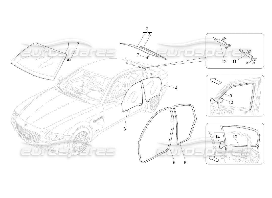 a part diagram from the maserati qtp. (2011) 4.2 auto parts catalogue