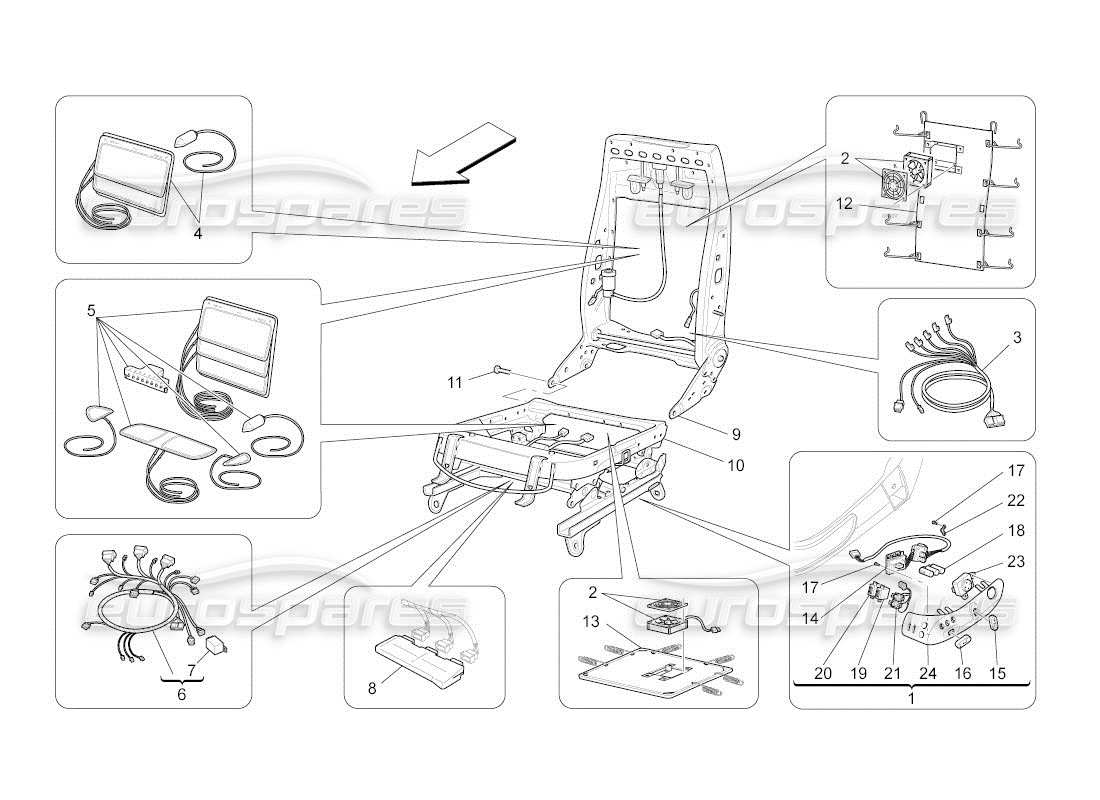 a part diagram from the maserati qtp. (2011) 4.2 auto parts catalogue