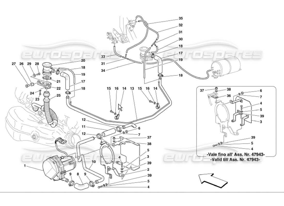 a part diagram from the Ferrari 360 Modena parts catalogue
