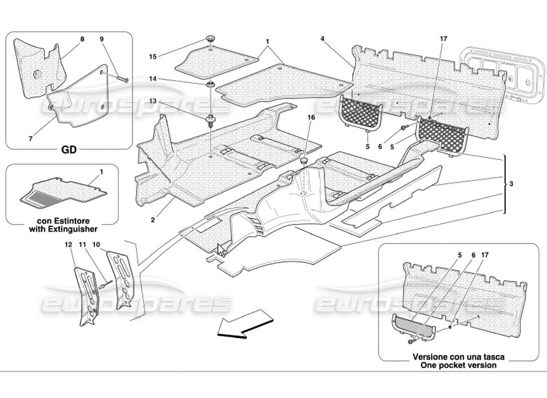 a part diagram from the Ferrari 360 Modena parts catalogue