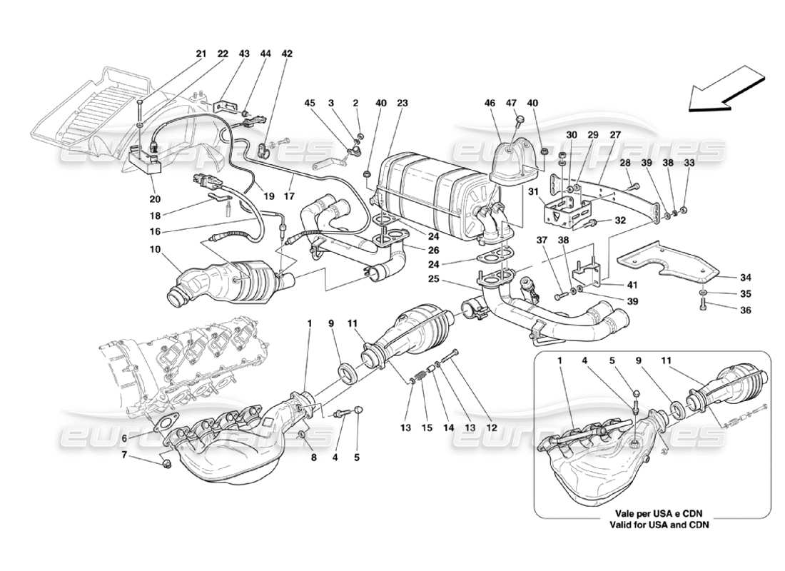 a part diagram from the Ferrari 360 Challenge Stradale parts catalogue