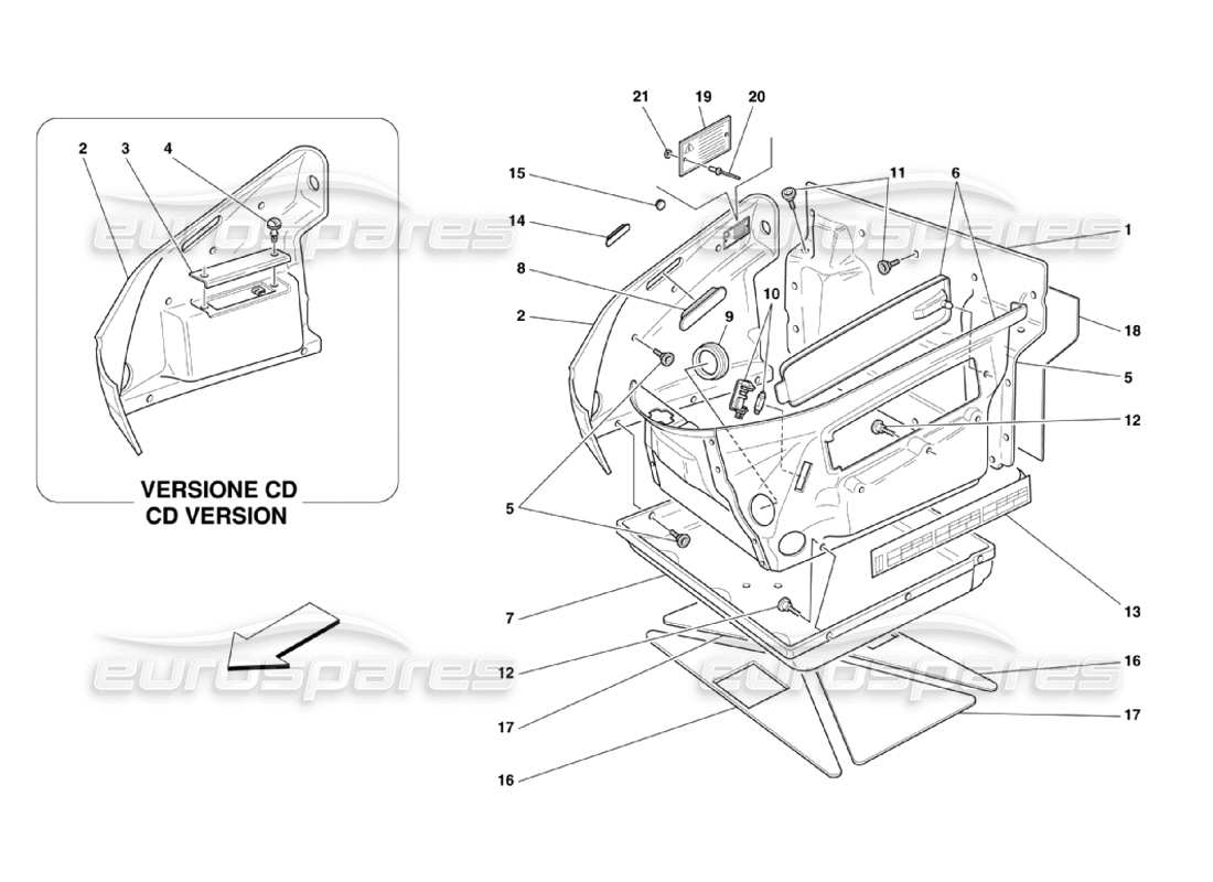 VIEW PARTS DIAGRAMS FROM THE FERRARI 360 PARTS CATALOGUE a part diagram from the ferrari 360 parts catalogue