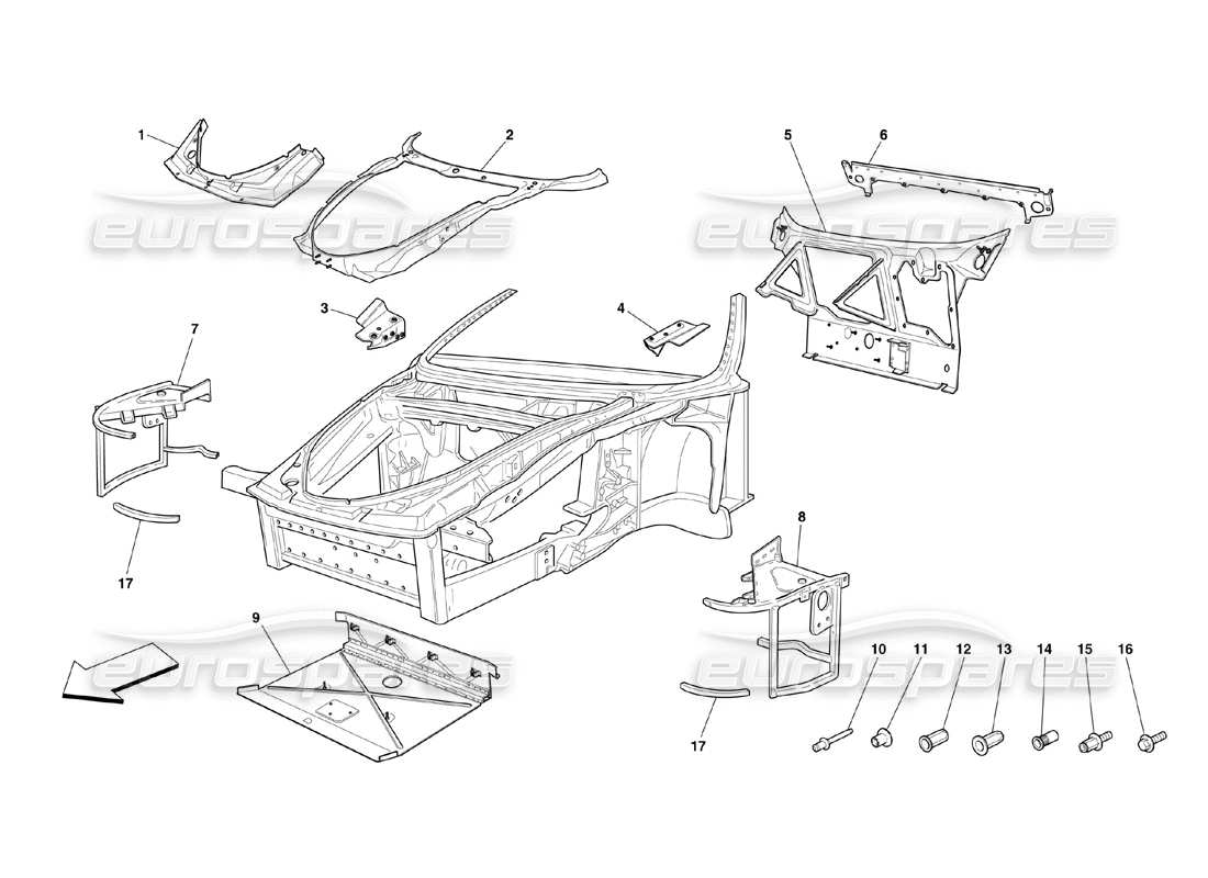 VIEW PARTS DIAGRAMS FROM THE FERRARI 360 PARTS CATALOGUE a part diagram from the ferrari 360 parts catalogue
