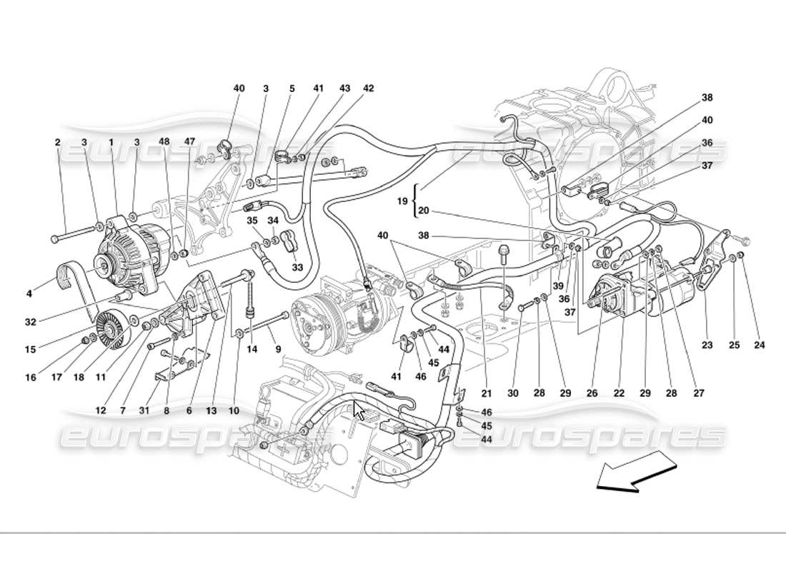 a part diagram from the ferrari 360 parts catalogue