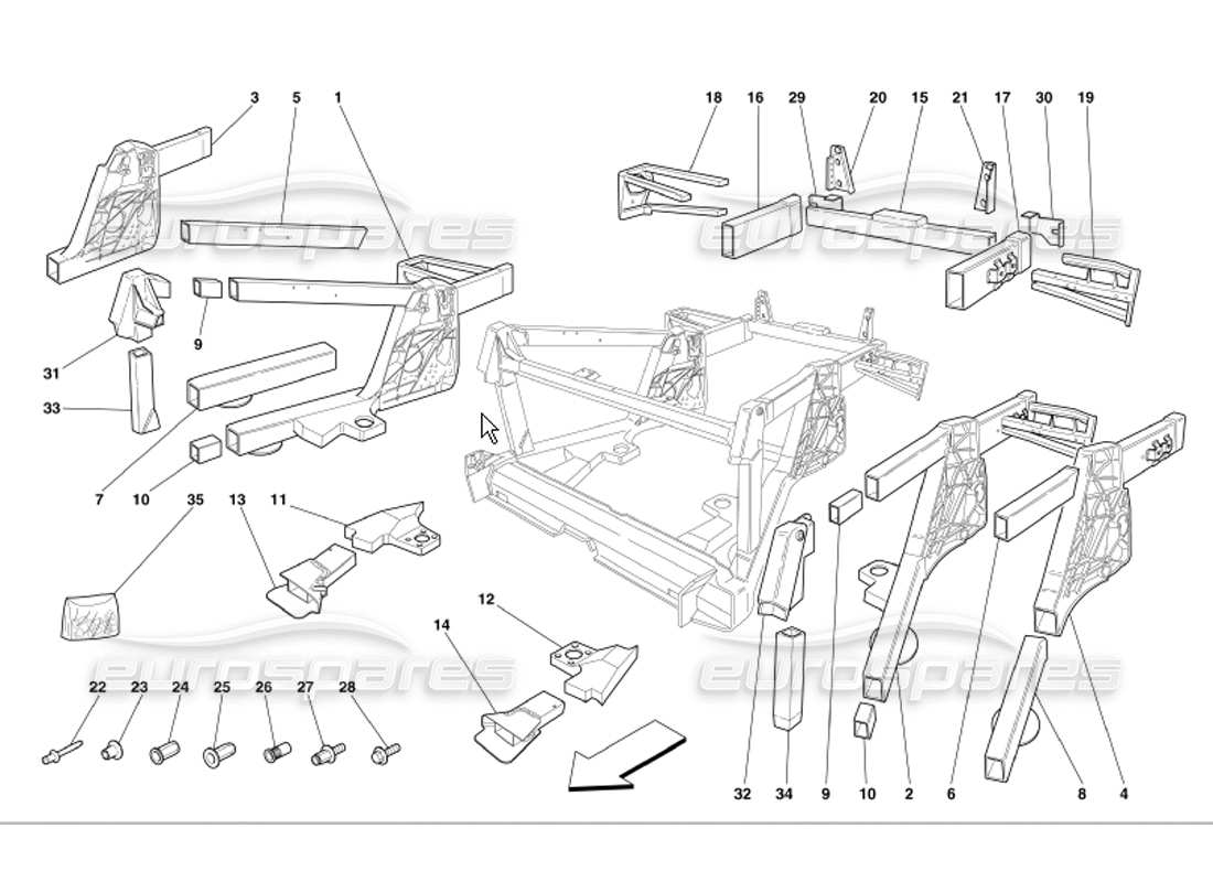 a part diagram from the ferrari 360 modena parts catalogue