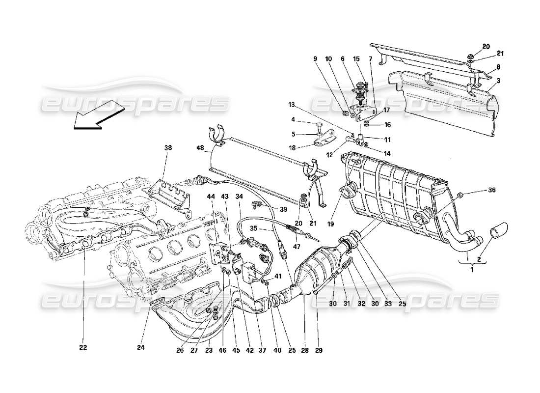 a part diagram from the Ferrari 348 (2.7 Motronic) parts catalogue