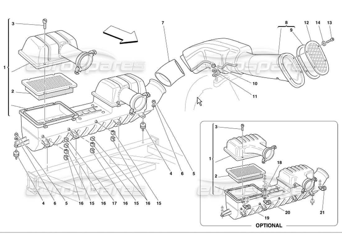 a part diagram from the ferrari 360 parts catalogue