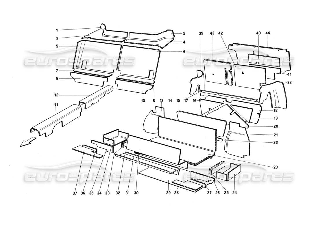 a part diagram from the ferrari 328 parts catalogue