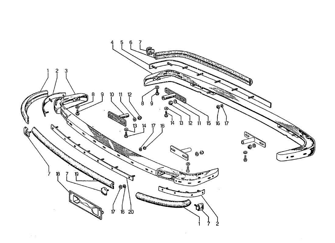 a part diagram from the lamborghini jarama parts catalogue