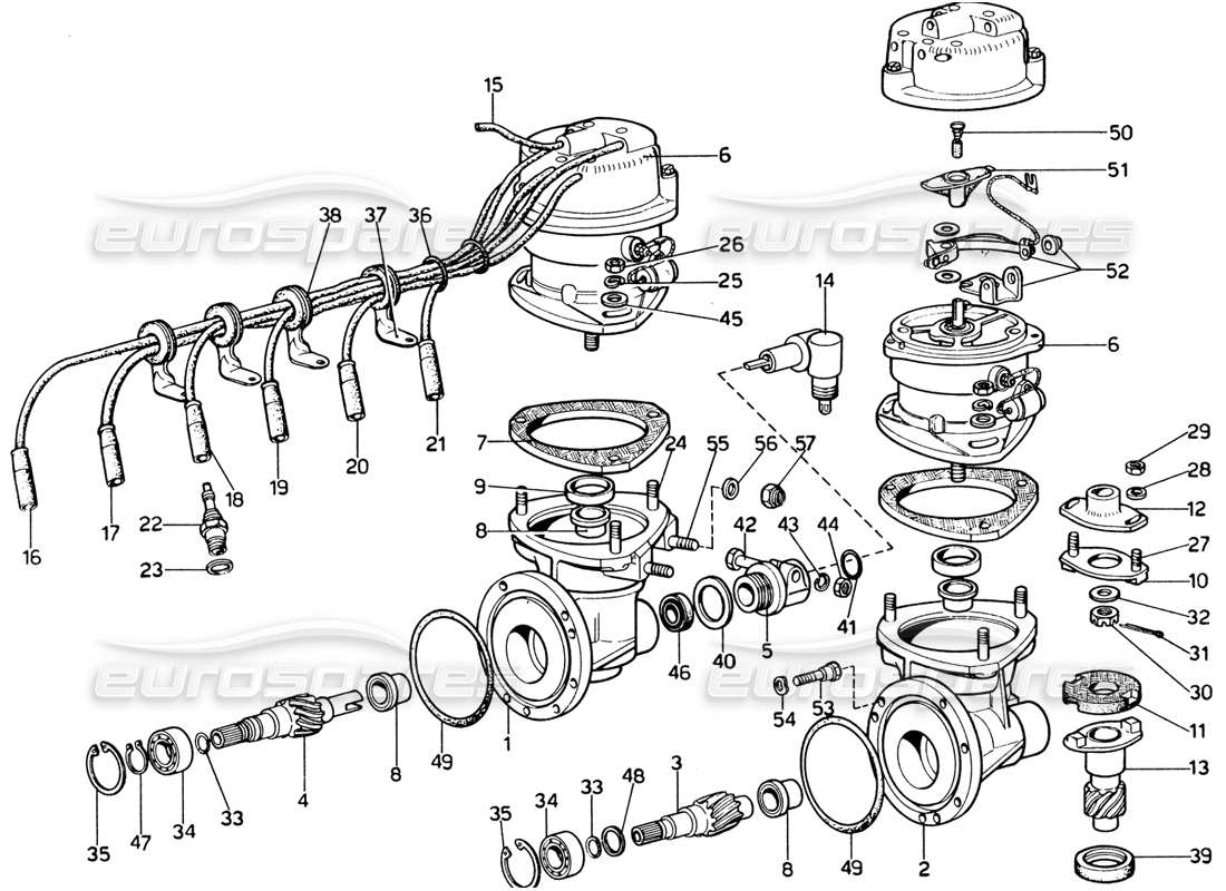a part diagram from the ferrari 365 gtb4 daytona (1969) parts catalogue