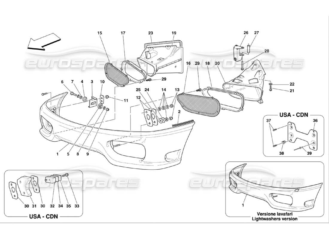 a part diagram from the Ferrari 360 Challenge Stradale parts catalogue